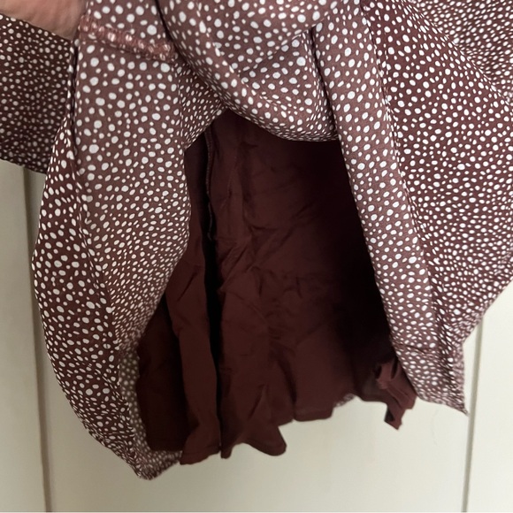 Abercrombie & Fitch Portrait Neck Long Sleeve Polka Dot Mini Dress Size Small - Picture 10 of 10